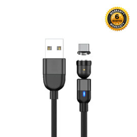 540° Rotate Magnetic Charging Cable Type C (Black)