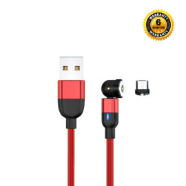 540° Rotate Magnetic Charging Cable Micro (Red)
