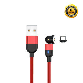 Rotatable Magnetic Charging Cable Type- C (Red)