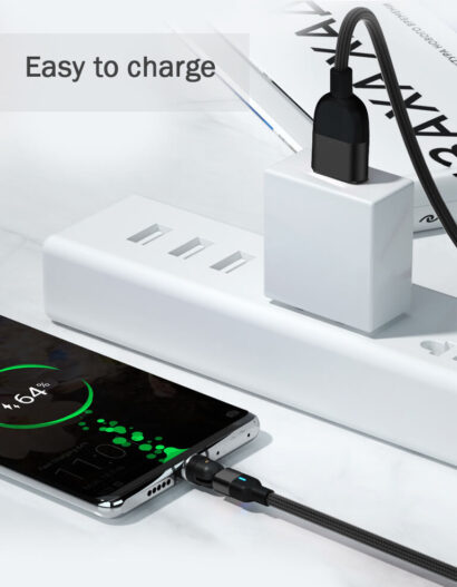 540° Rotate Magnetic Charging Cable Type C (Black) - Image 4