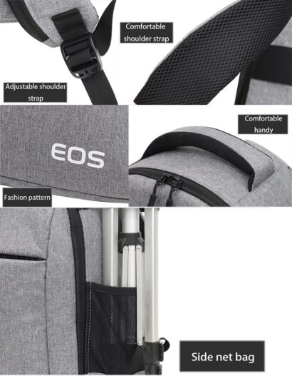 Canon EOS Camera Small Backpack (Black /Gray) - Image 5