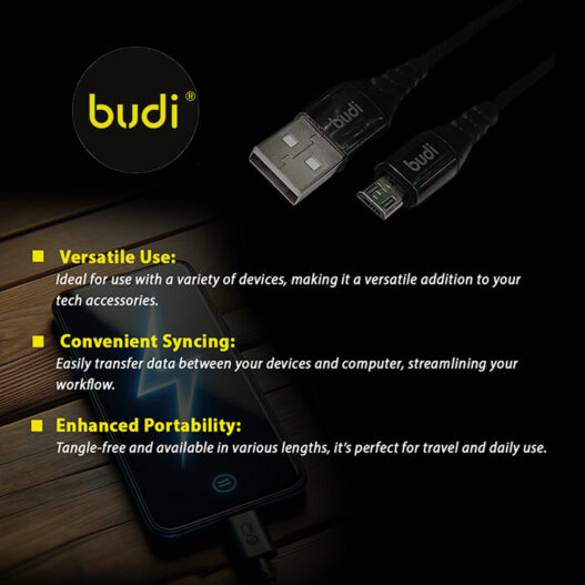BUDI Micro-USB to USB Fast Charging and SYNC Cable (1M) - Image 2