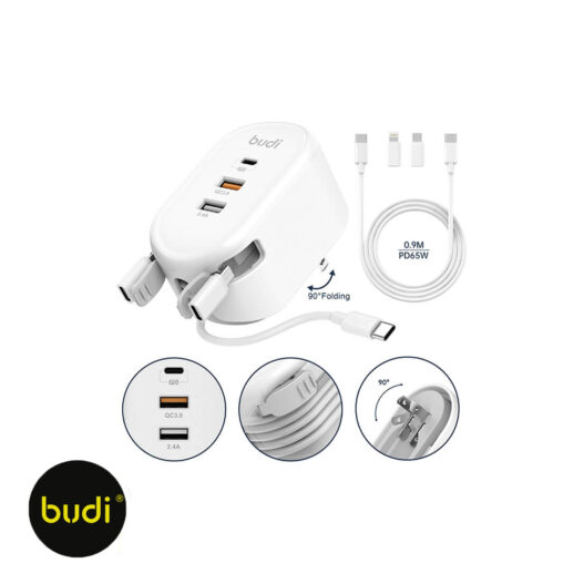 BUDI 32W Home Charger with USB, USB-C & Micro (UK Plug) - Image 3
