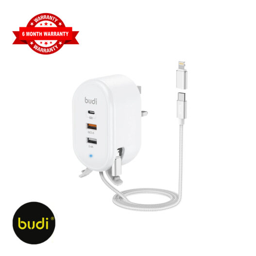 BUDI 32W Home Charger with USB, USB-C & Micro (UK Plug)