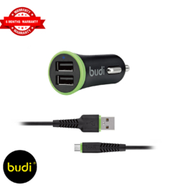Budi Car charger with USB to Micro USB Cable (17W) – M8J061M-BLK