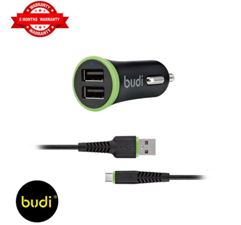 Budi Car charger with USB to Micro USB Cable (17W) &#8211; M8J061M-BLK
